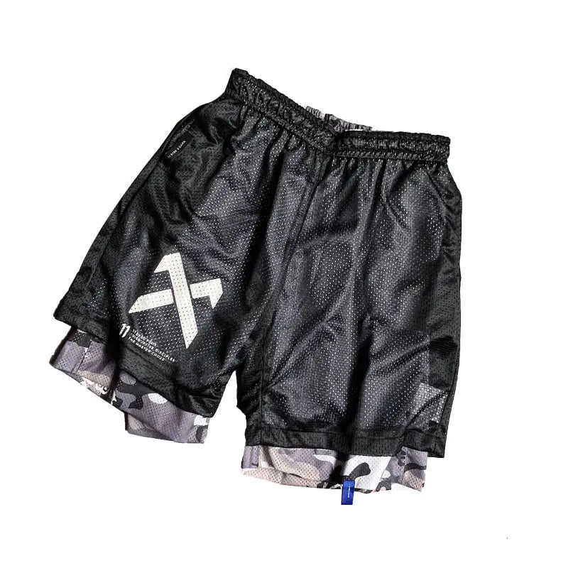 Stitching Camouflage Five-Point Hip-Hop Casual Pants