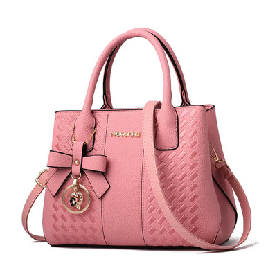 Embroidered Bow Handbag - Casual Shoulder Tote Bag