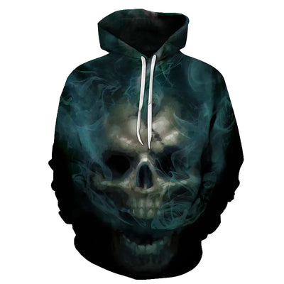 3D Printed Custom Skull Hoodie - Unique Design