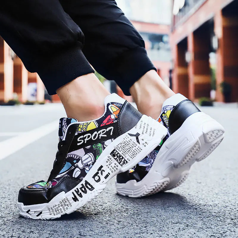 Fashionable Canvas Sneakers with Thick Sole (Couple Style)