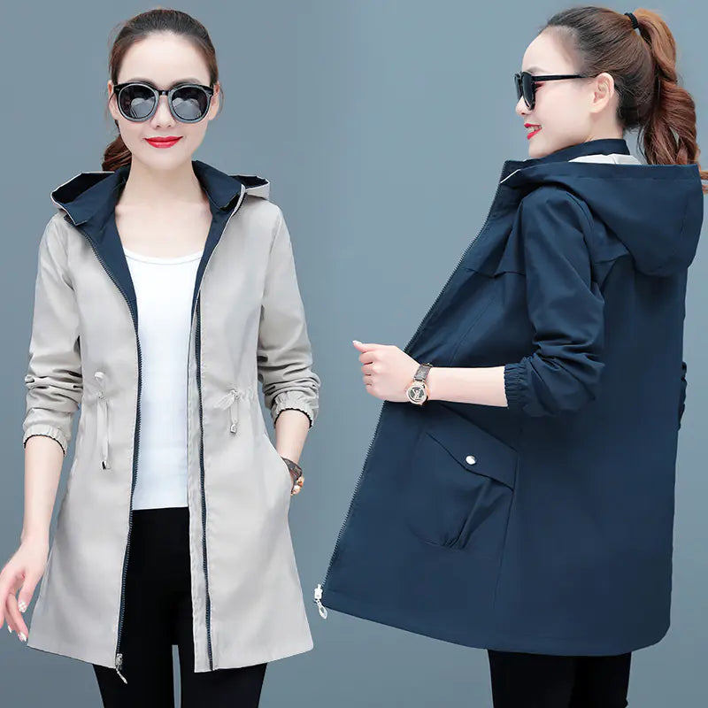 Reversible Mid-Length Women's Spring and Autumn Coat