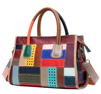 Genuine Leather Shoulder Bag - Versatile Fashion Tote