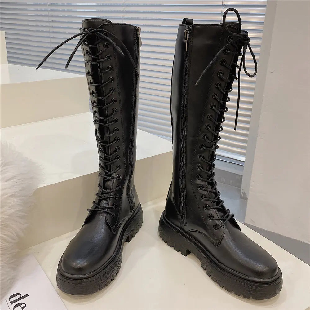 Women’s Thick Heeled High Top Knight Boots
