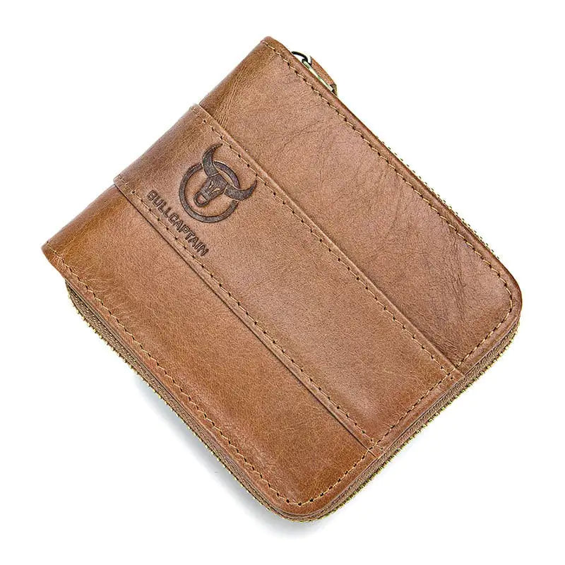 Captain Niu Leather Short Wallet with Card Slots