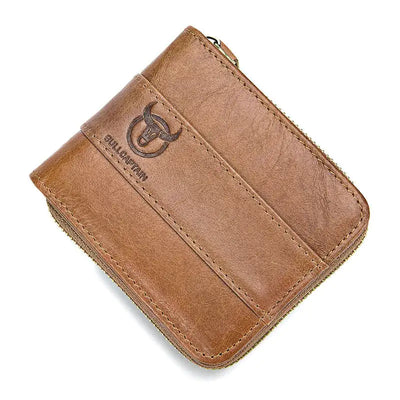 Captain Niu Leather Short Wallet with Card Slots