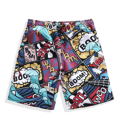 Plus Size Couples Five-Point Swimming Shorts for Vacations