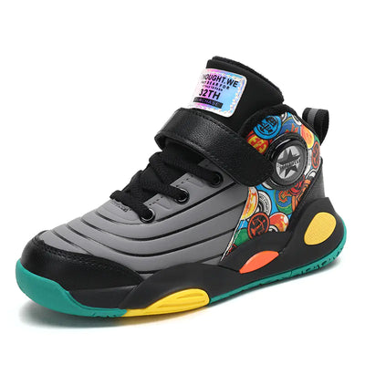 Boys' Basketball Shoes with Warm Fleece for Fall/Winter