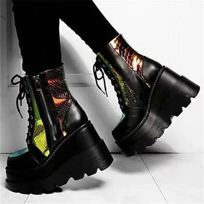 2020 Winter Women's Thick Lace-Up Mid-Calf Boots