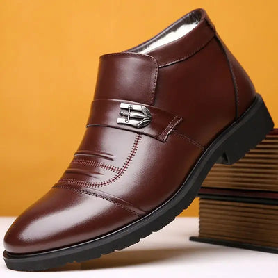 Solid Color High-Top Flat Heel Winter Leisure Set
