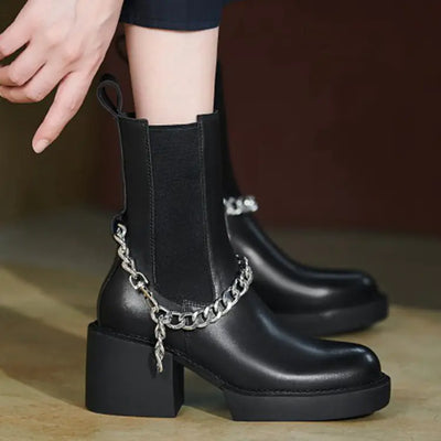 Casual Thick Soled Round Toe Martin Boots for Women
