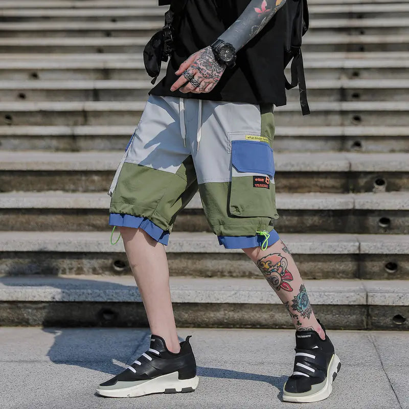 Trendy Men's Functional Style Brand Overalls Shorts