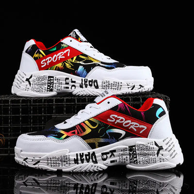 Fashionable Canvas Sneakers with Thick Sole (Couple Style)