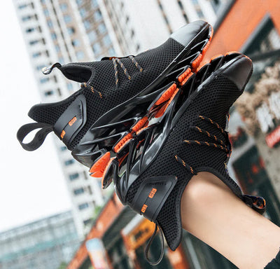 Hip-Hop Trend Men's Running Shoes - Breathable Knit Design