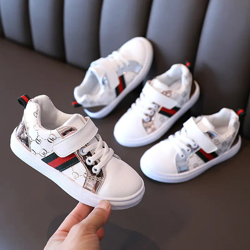 Korean Style Kids Casual White Sneakers for Boys