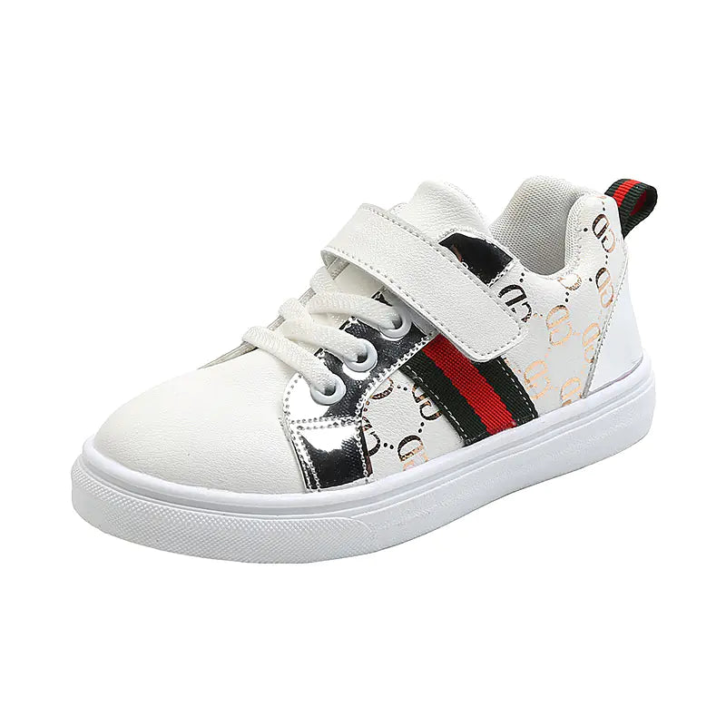 Korean Style Kids Casual White Sneakers for Boys