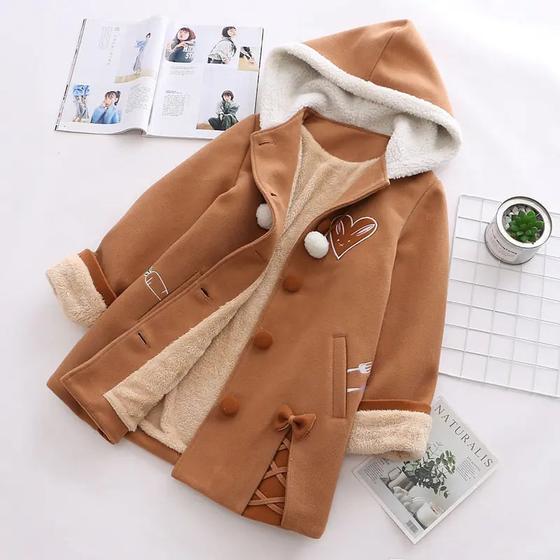 Japanese Style Forest Girl Heart Fox Embroidery Coat