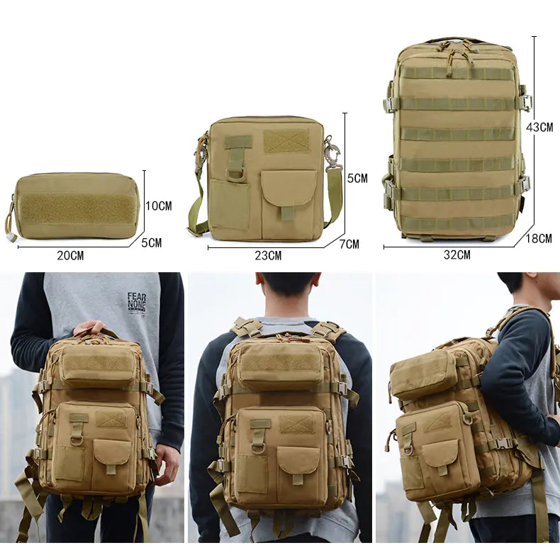 Outdoor Camouflage Backpack - Large Capacity Tactical Set