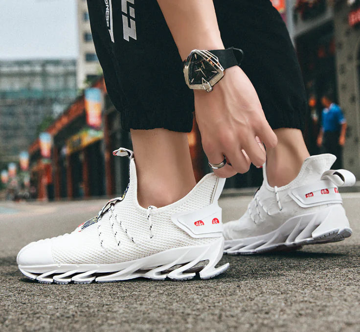 Hip-Hop Trend Men's Running Shoes - Breathable Knit Design