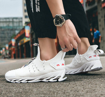 Hip-Hop Trend Men's Running Shoes - Breathable Knit Design