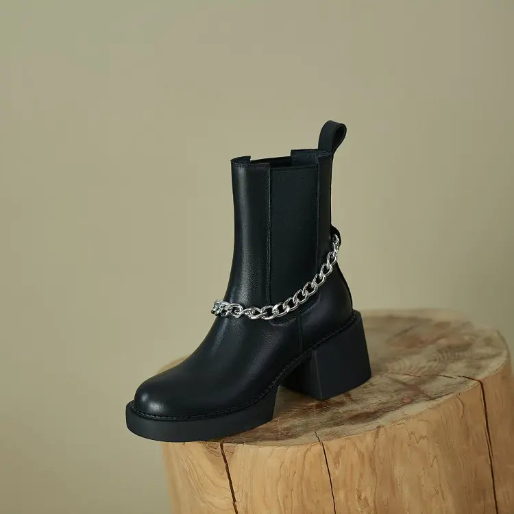 Casual Thick Soled Round Toe Martin Boots for Women
