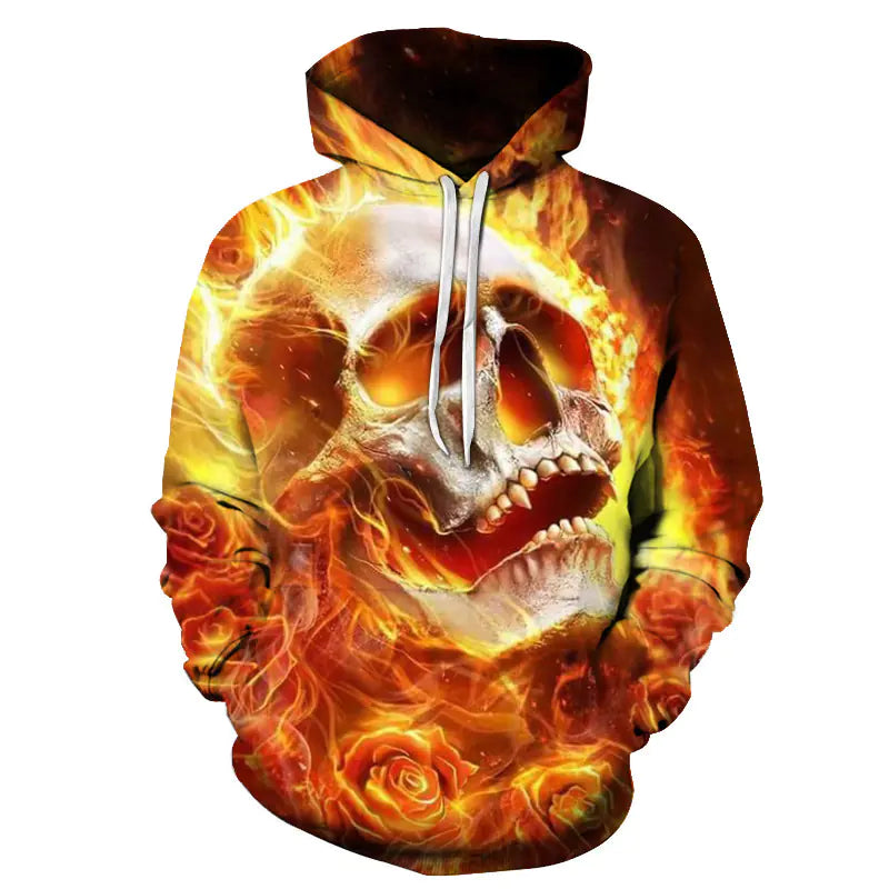 3D Printed Custom Skull Hoodie - Unique Design