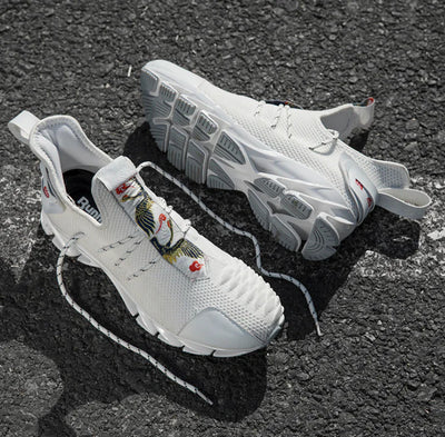 Hip-Hop Trend Men's Running Shoes - Breathable Knit Design