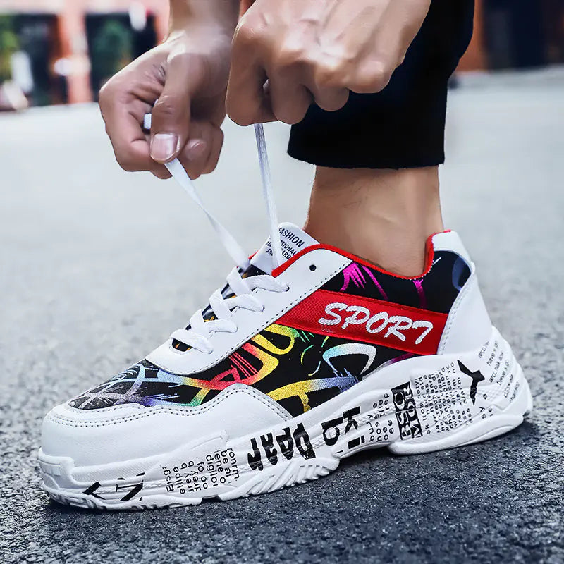 Fashionable Canvas Sneakers with Thick Sole (Couple Style)