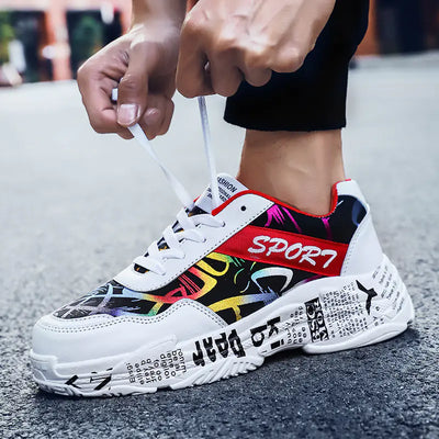 Fashionable Canvas Sneakers with Thick Sole (Couple Style)