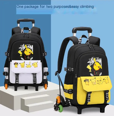 Pikachu Rolling Backpack for Elementary Students