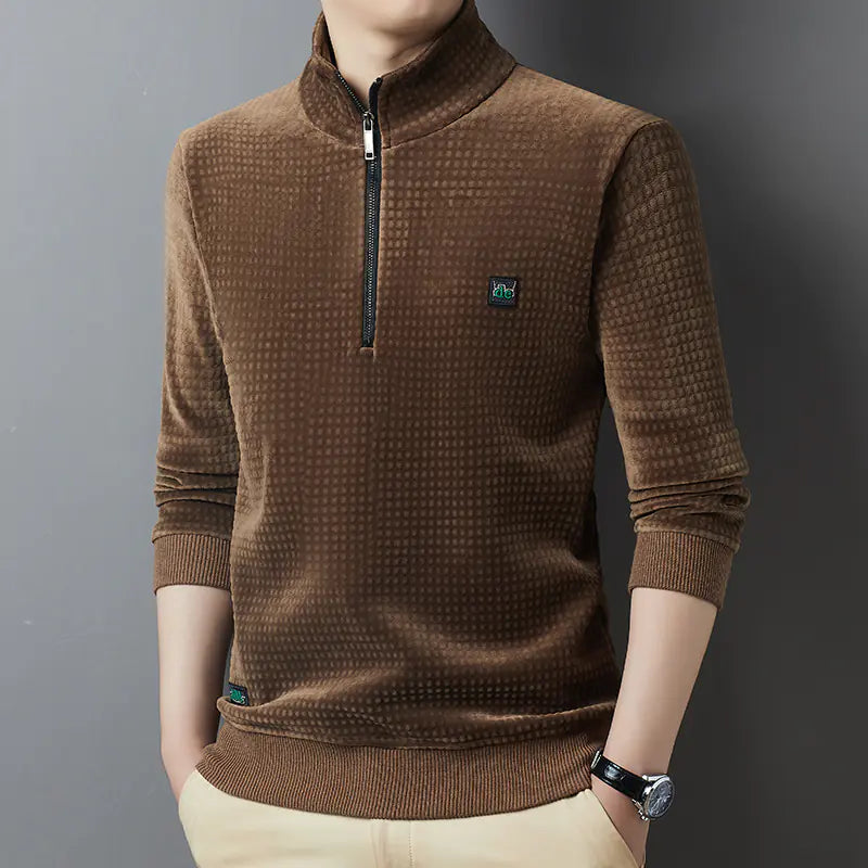Men's Casual Fleece Warm T-Shirt and Thick Base