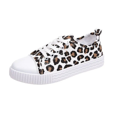 Persian Cat Leopard Print Canvas Sneakers for Women