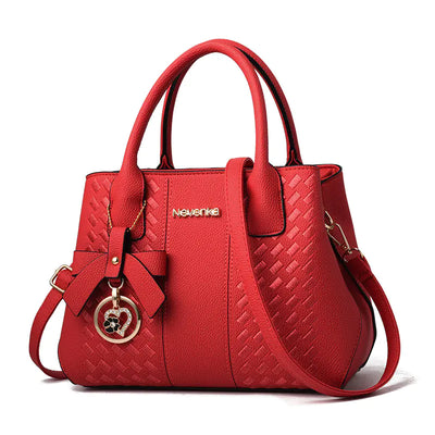 Embroidered Bow Handbag - Casual Shoulder Tote Bag
