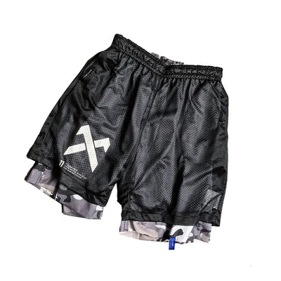 Stitching Camouflage Five-Point Hip-Hop Casual Pants
