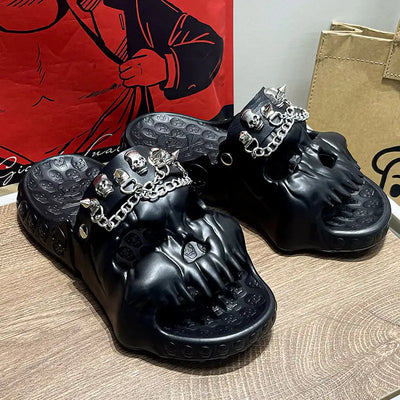 Thick-soled Non-slip Skull Slippers for Home Use