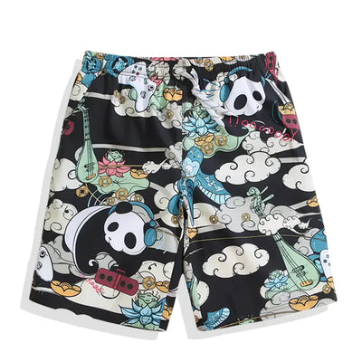 Plus Size Couples Five-Point Swimming Shorts for Vacations