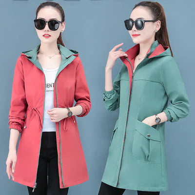 Reversible Mid-Length Women's Spring and Autumn Coat
