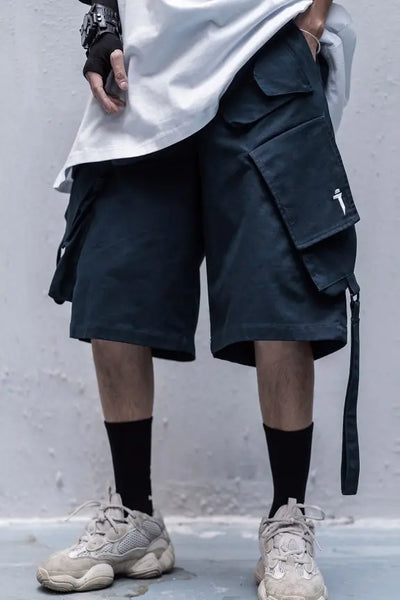 Men's Summer Diagonal Pocket Overalls Shorts Trendy