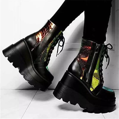 2020 Winter Women's Thick Lace-Up Mid-Calf Boots