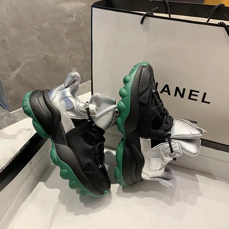 Fashionable Color Block Chunky Sole Sneakers for Women