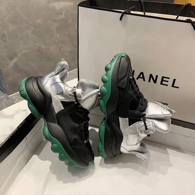 Fashionable Color Block Chunky Sole Sneakers for Women